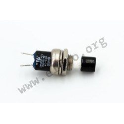 R13-24A-05-B, Shin Chin push button switch, for Ø7,2mm cutout, 1 normally open contact, R13-24A series