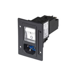 3-153-377, Schurter IEC appliance inlets, 70°C, with switch, DG11 series