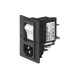3-153-704, Schurter IEC appliance inlets, 70°C, with switch, DG11 series 3-153-704
