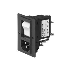 3-153-716, Schurter IEC appliance inlets, 70°C, with switch, DG11 series