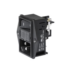 3-152-043, Schurter IEC appliance inlets, 70°C, with switch, DG11 series
