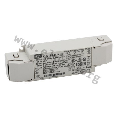 XLC-25-H-KNS, Mean Well LED power supplies, 25W, constant voltage, XLC-25-KN series