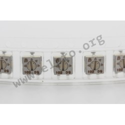 3314G-1-102E, Bourns Cermet-Trimmer, 0,25W, vertikal, 3314 Serie