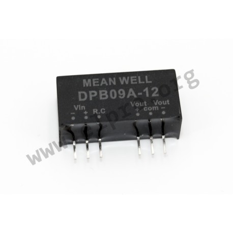 DPB09A-05, Mean Well DC/DC converters, 9W, SIL8 housing, SPB09 and DPB09 series
