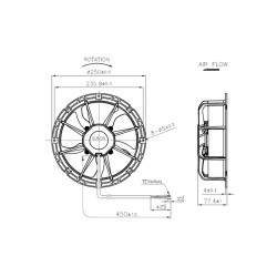 CF4207HBL-1000U-AB9, Sunon fans, Ø250x77,4mm, 230/115V AC, CF series
