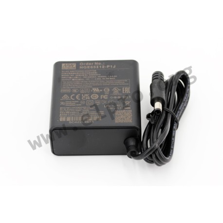 NGE65I12-P1J, Mean Well Stecker-Schaltnetzteile, 65W, für Medizintechnik, Energieeffizienz Level VI, NGE65 Serie