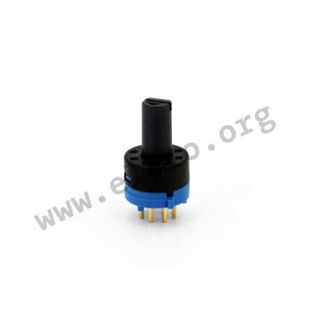 RM103772BCB, CK Drehschalter, 7,7mm lange Achse, Printanschluss, RM Serie