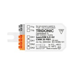 28003394, Tridonic DALI Controller, Kunststoff-Gehäuse, basicDIM ILD G2 CWM 20 PBI1 Serie