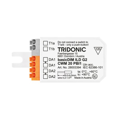 28003394, Tridonic DALI Controller, Kunststoff-Gehäuse, basicDIM ILD G2 CWM 20 PBI1 Serie