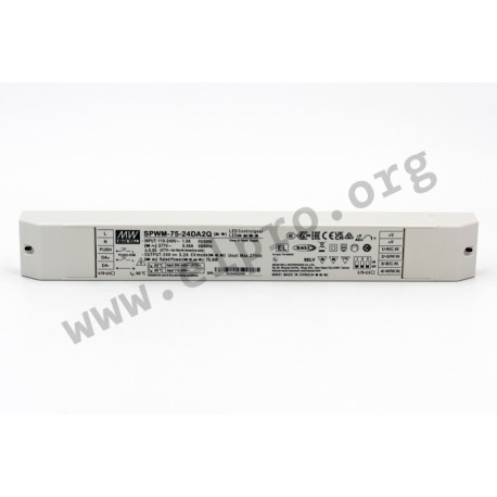 SPWM-75-24DA2Q, Mean Well LED drivers, 75W, SPWM-75 series