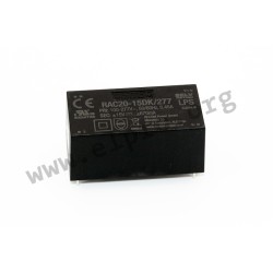 RAC20-15DK/277, Recom AC/DC converters, 20W, PCB, RAC20-K/277 series