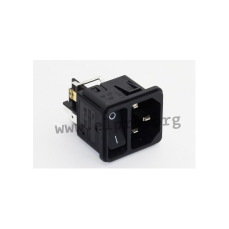 DC11.0001.203, Schurter  IEC-Kaltgeräteeinbaustecker, 70°C, mit Schalter, DC11 Serie