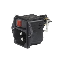 DC11.0021.001, Schurter  IEC-Kaltgeräteeinbaustecker, 70°C, mit Schalter, DC11 Serie