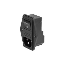 4304.6053, Schurter IEC appliance inlets, 70°C, with switch and fuse holder, 6762 series