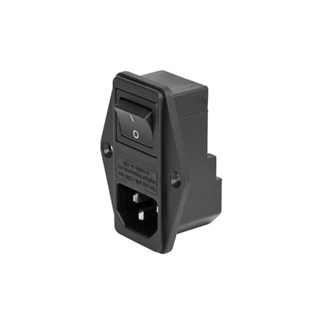 4304.6053, Schurter IEC appliance inlets, 70°C, with switch and fuse holder, 6762 series