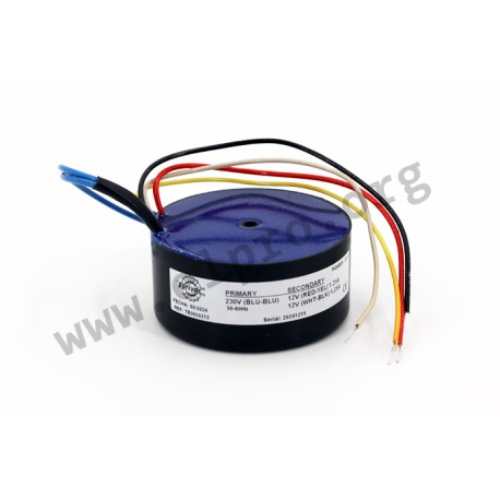 TE0030212, Torivac toroidal transformers, moulded type, 30 to 300VA, 1x230V, TE series
