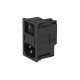 KM00.1205.11, Schurter IEC appliance inlets, 70°C, with switch and 2 fuse holders, KM series KM00.1205.11