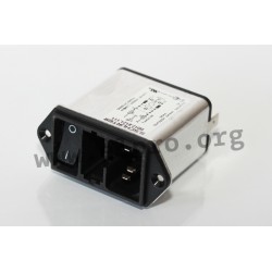 DD12.4111.111, Schurter RFI filters, with IEC plug, fuse holder and switch, DD12 series
