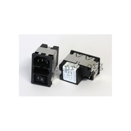 KMF1.1141.11, Schurter Funkentstörfilter, mit Kaltgerätestecker, Sicherungshalter und Schalter, KMF Serie
