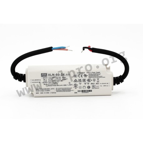 XLN-60-24, Mean Well LED-Schaltnetzteile, 60W, IP67, Konstantspannung, XLN-60 Serie