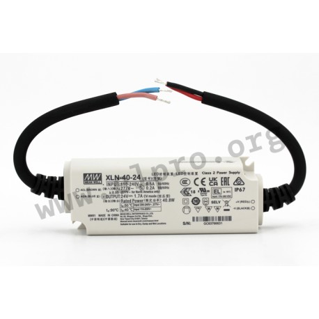 XLN-40-24, Mean Well LED-Schaltnetzteile, 40W, IP67, Konstantspannung, XLN-40 Serie