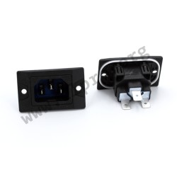 3-134-880, Schurter IEC-Kaltgeräteeinbaustecker, 70°C, Snap-In-Montage, 6080 Serie
