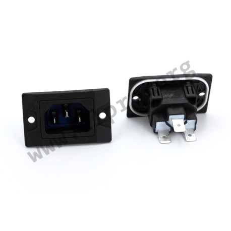 3-134-880, Schurter IEC-Kaltgeräteeinbaustecker, 70°C, Snap-In-Montage, 6080 Serie