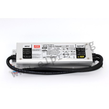 ELG-150-C1750AB-3Y, Mean Well LED-Schaltnetzteile, 150W, IP65, Konstantstrom, dimmbar, einstellbar, Schutzleiter (PE), ELG-150-C