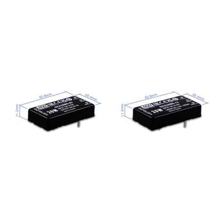 DKA20W8-15, Mean Well DC/DC converters, 2x1 housing, regulated, DKA20W8 and SKA20W8 series