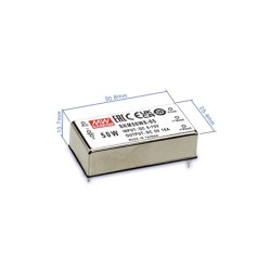 SKM50W8-12, Mean Well DC/DC converters, 2x1 housing, regulated, SKM50W8 series