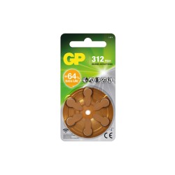 GPZA312978C6, GP Batteries Zink-Luft-Knopfzellen, 1,45V, für Hörgeräte, ZA Serie