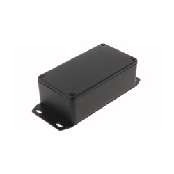 1590BSFLBK, Hammond diecast aluminium enclosures, IP54, unpainted surface or black coating, with mounting flanges, 1590 series