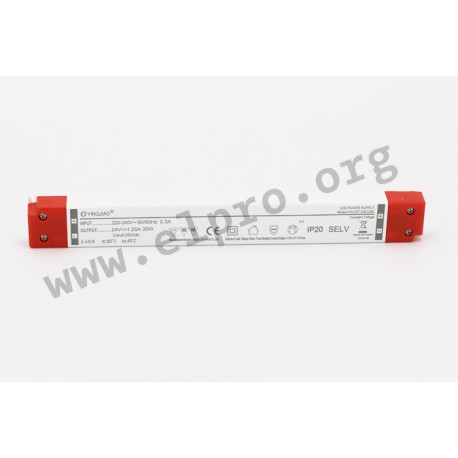 YSL30T-1202500, Yingjiao AC/DC LED power supplies, 30W, IP20, constant voltage, YSL30T-30W series