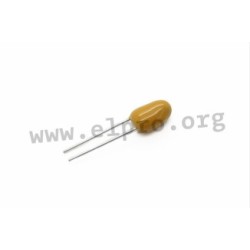 T350A105M035AT, Kemet tantalum solid capacitors, radial, T350 series