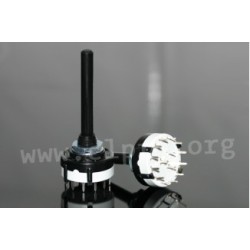 CK1048, Lorlin Drehschalter, 50mm lange Achse, Printanschluss, CK Serie