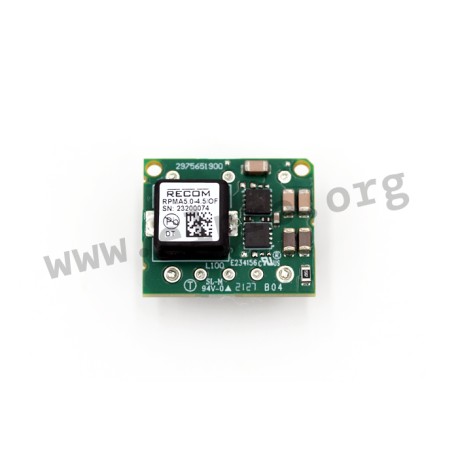 RPMA5.0-4.5/OF, Recom DC/DC switching regulators, 4,5A, open frame (PCB), RPMA-4.5 series