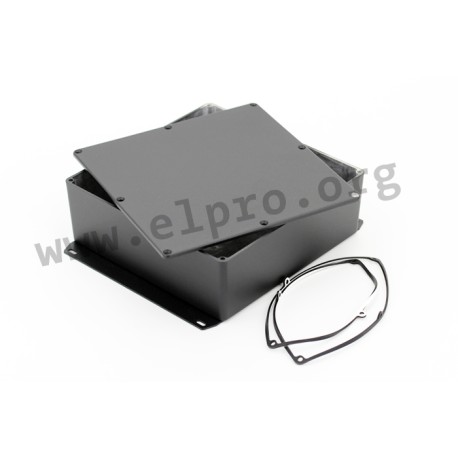 1590WFFLBK, Hammond Alu-Druckgussgehäuse, IP65, 1590W Serie