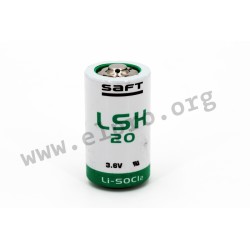LSH20, Saft lithium thionyl chloride batteries, 3,6V, LS and LSH series
