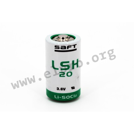 LSH20, Saft lithium thionyl chloride batteries, 3,6V, LS and LSH series