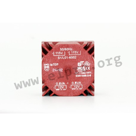 L01-6033, GT Elektronik Stromtransformatoren, 1,6 bis 35VA, 2x115V, 60xx Serie