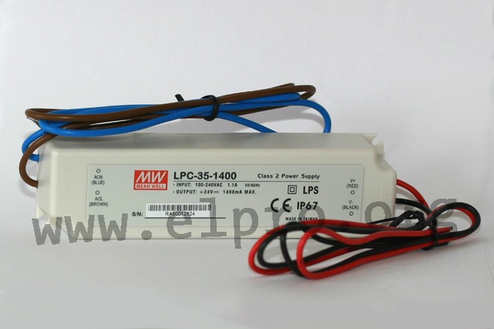 LED Alimentation 35W 15-50V 700mA ; MeanWell, APC-35-700 ; courant constant