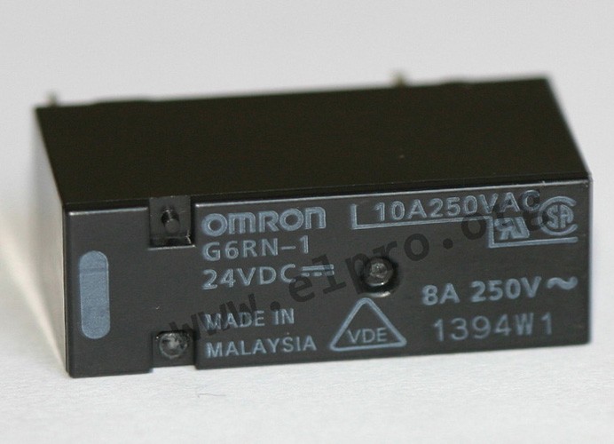 Omron PCB relays, 8A, 1 changeover contact, G6RN series elpro Elektronik