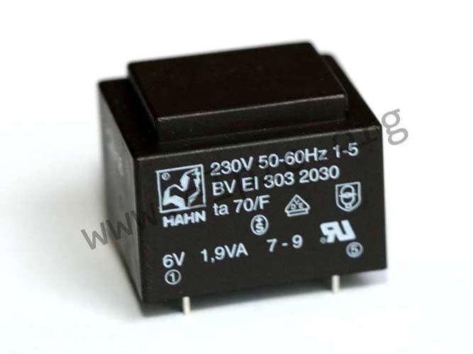 HAHN Miniatur-Printtrafo  0,35VA 230V 12V 42mA