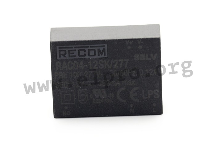Recom Rte1004 Recom AC/DC converters, 4W, PCB, RAC04-K/277 and RAC04-C series - elpro ...